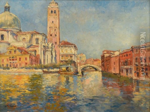 L'eglise De La Salute A Venise Oil Painting - Henri Pierre Paillard