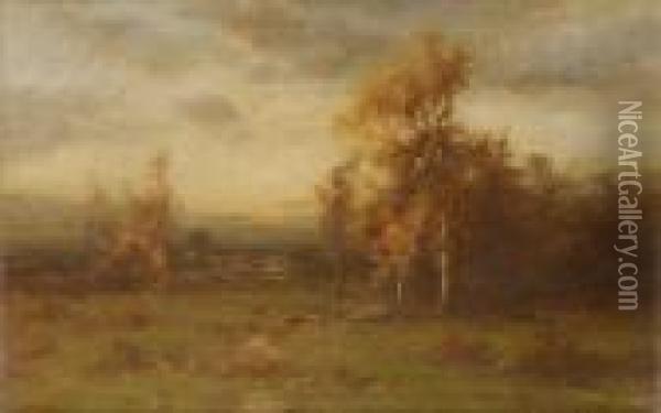 Woodland At Dusk Oil Painting - John Francis Murphy