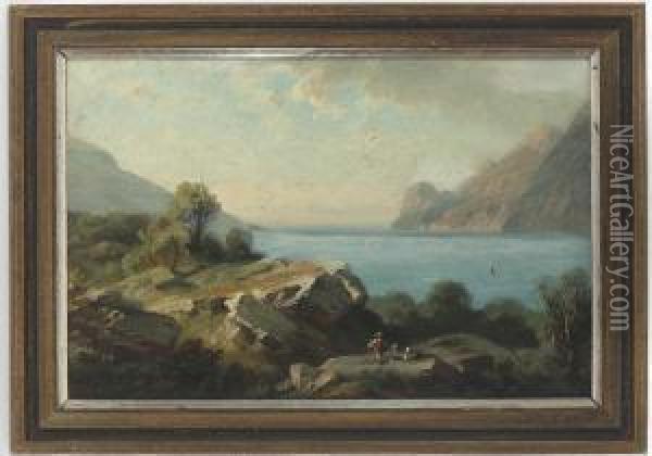 Sudlandische See Landschaft Oil Painting - August Seidel
