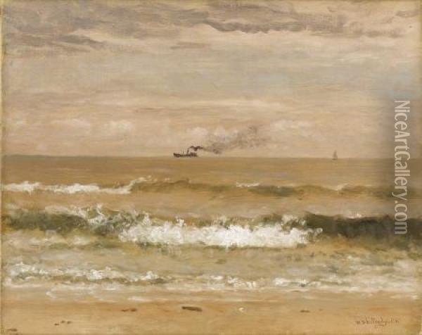 Seascape At Barnegat Bay, Bay Head, New Jersey Oil Painting - Thomas Worthington Whittredge