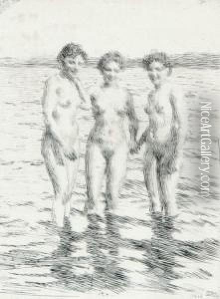 De Tre Gracerna Oil Painting - Anders Zorn