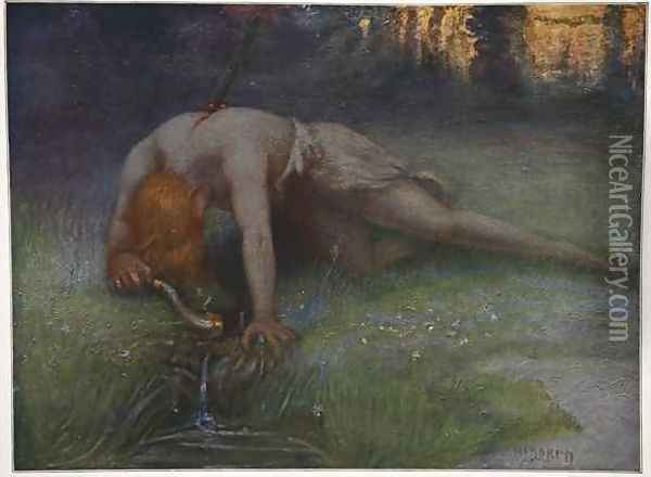 The death of Siegfried Oil Painting - Hermann Hendrich