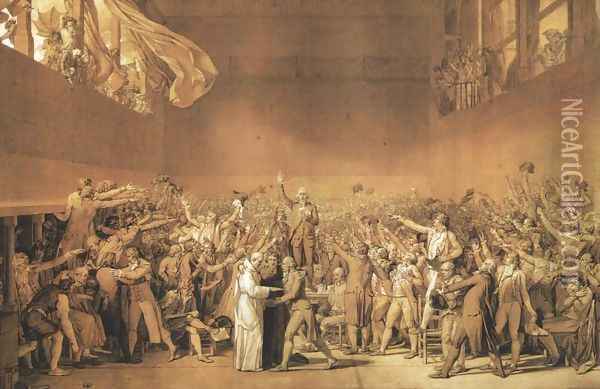 Tennis Court Oath Oil Painting - Jacques Louis David