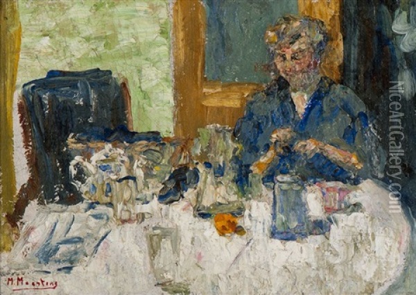 The Breakfast Oil Painting - Medard Maertens
