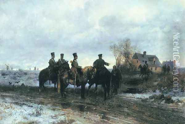 Polish Patrol in 1830 Oil Painting - Maksymilian Gierymski
