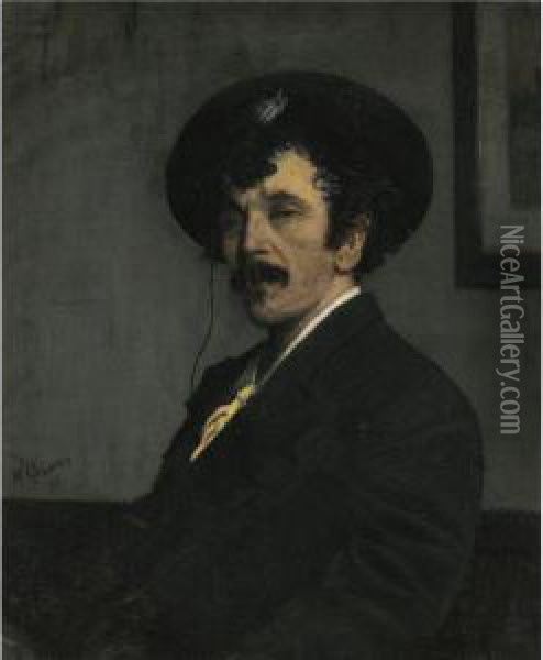 Portrait Of James Abbott Mcneill Whistler Oil Painting - Walter Greaves