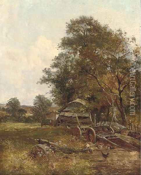 A summer's afternoon on the farm Oil Painting - William Frederick Witherington