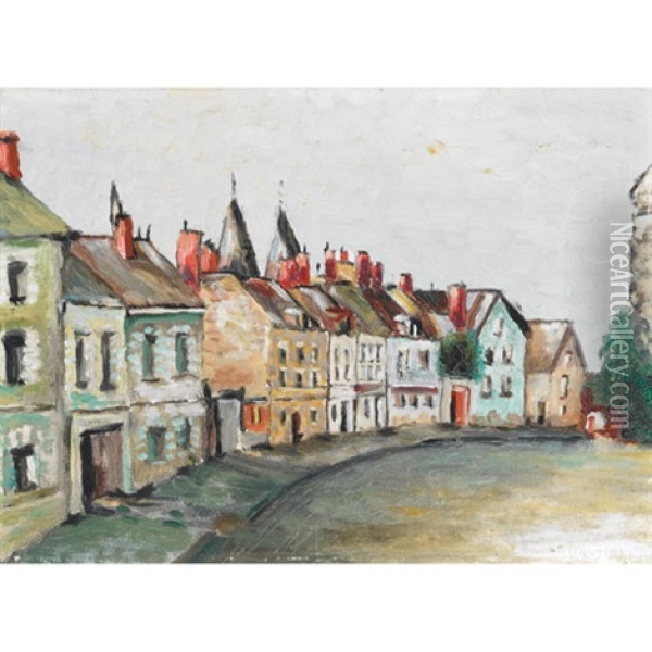 Street In France Oil Painting - Sir Frederick Grant Banting