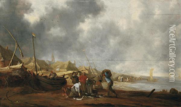 Fisherman Oil Painting - Willem Gillisz. Kool
