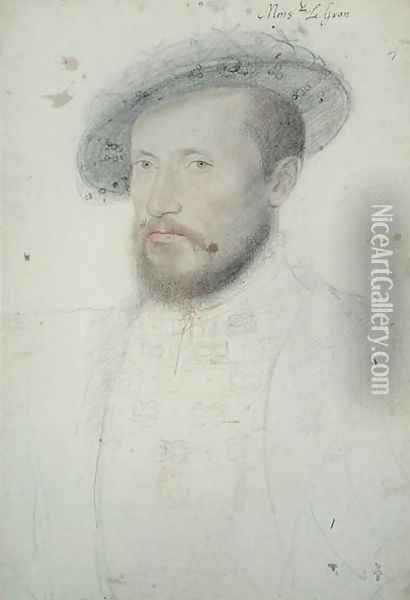 Portrait of Claude Gouffier (1510-70) Duke of Roannais, c.1543 Oil Painting - (studio of) Clouet