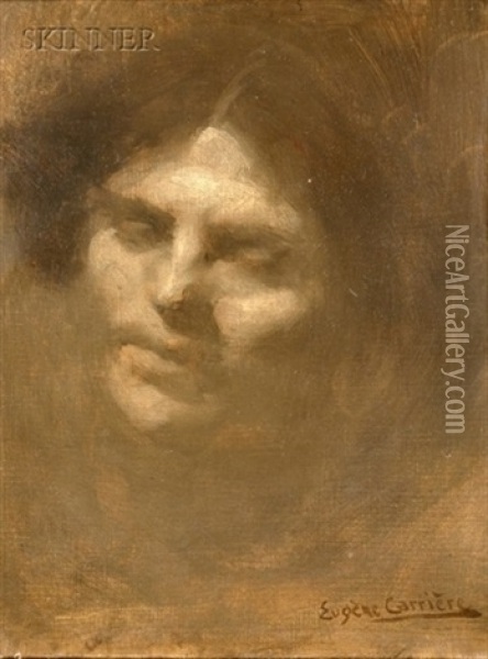 Portrait (sketch) Oil Painting - Eugene Carriere