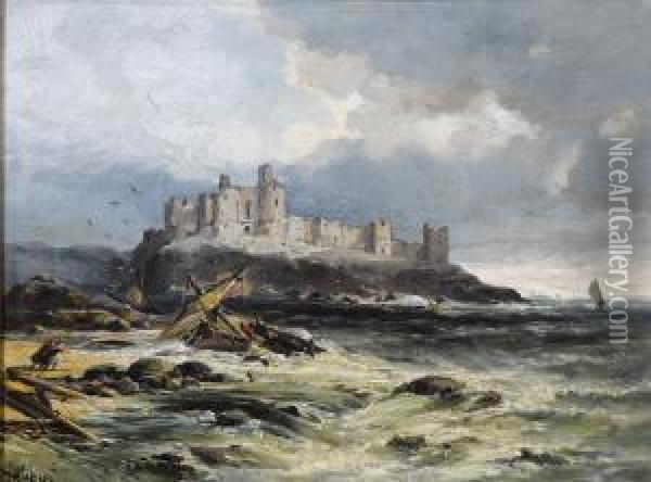 Dunstanburgh Castle, Coast Of Northumberland, England Oil Painting - Andrew Melrose