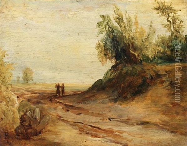 Markische Landschaften (pair) Oil Painting - Carl Blechen
