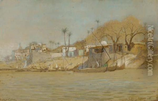 Near Cairo Oil Painting - Louis Comfort Tiffany