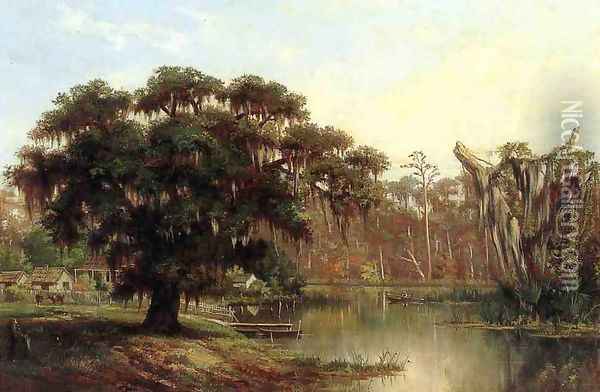 Louisiana Bayou Oil Painting - William Henry Buck