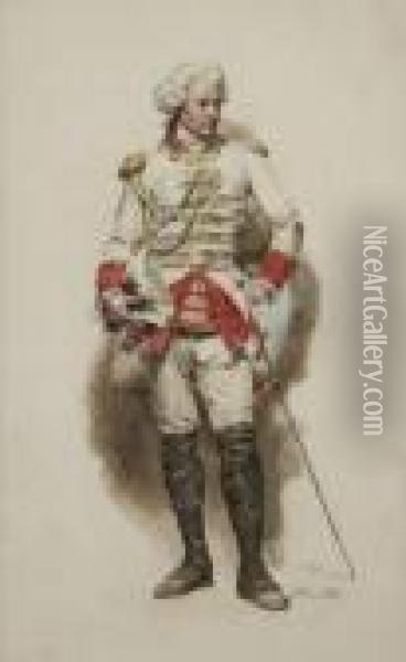 Soldat Autrichien ? Oil Painting - Jean-Louis-Ernest Meissonier