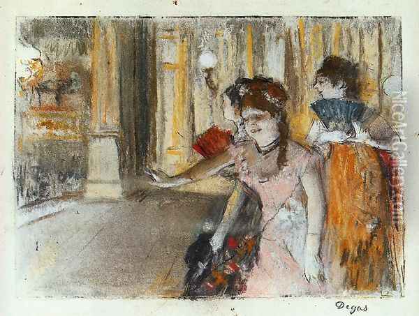Singers on Stage Oil Painting - Edgar Degas