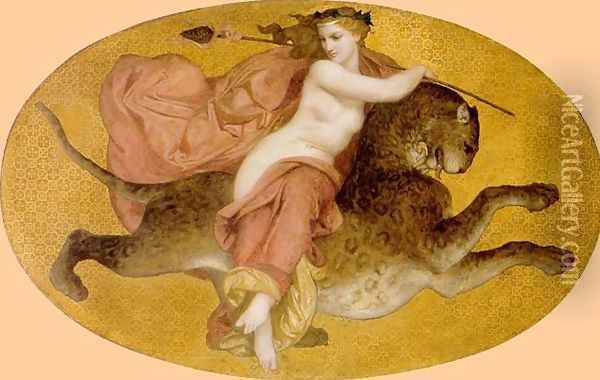 Bacchante on a Panther Oil Painting - William-Adolphe Bouguereau