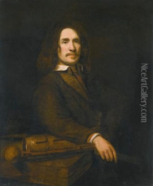 Portrait Of A Gentleman, Possibly Caspar Calthoff Oil Painting - Samuel Van Hoogstraten