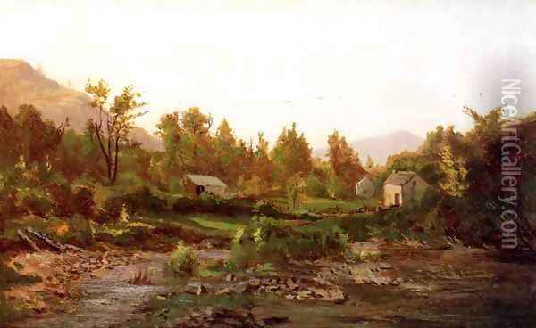 Landscape with Trees and Cattle Oil Painting - Thomas Worthington Whittredge