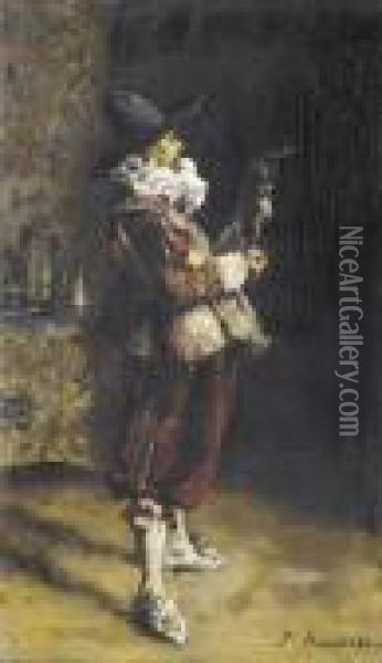 Mann In Historischem Kostum. Oil Painting - Ferdinand Victor Leon Roybet