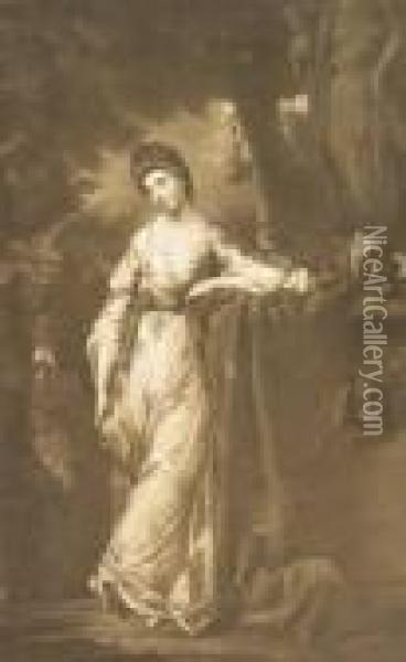 Mrs Abington Oil Painting - Sir Joshua Reynolds