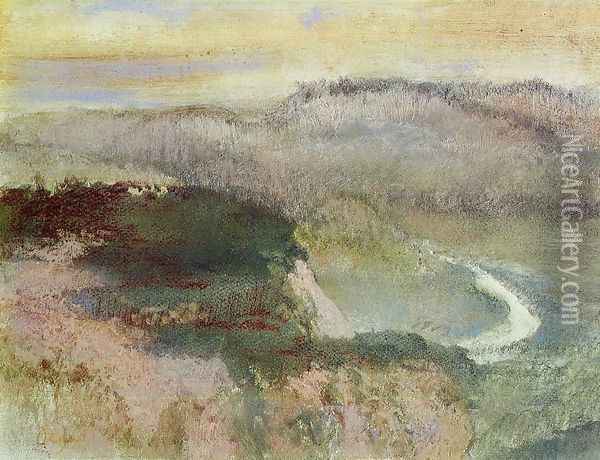 Landscape with Hills Oil Painting - Edgar Degas