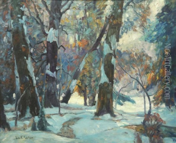 Winter Glow Oil Painting - John Fabian Carlson