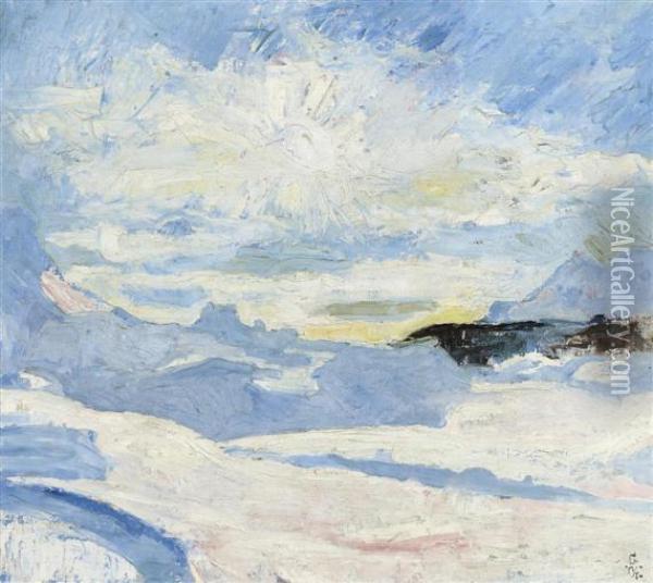 Winter Landscape Near Maloja Oil Painting - Giovanni Giacometti