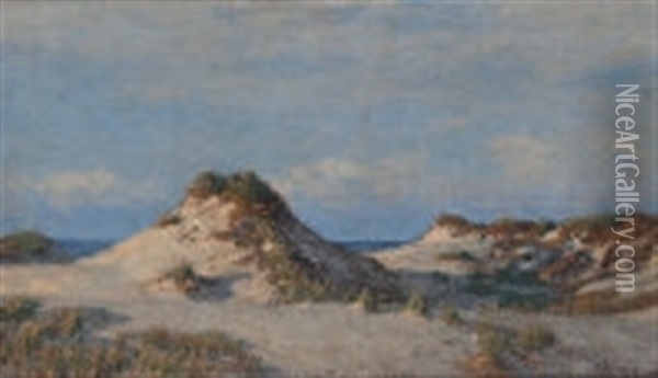 Dunenlandschaft Mit Blick Auf Das Meer Oil Painting - Franz Korwan