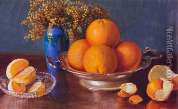 Fruktstilleben Oil Painting - Fritz Hildebrandt