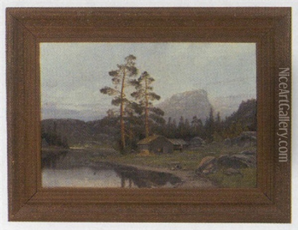 Parti Fra Hardangerfjord Oil Painting - Olaf Nordlien