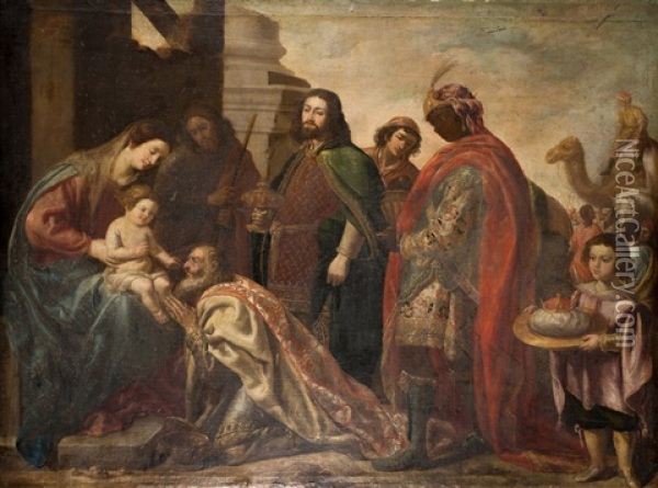 Adoracion De Los Reyes Oil Painting - Pedro de Valpuesta