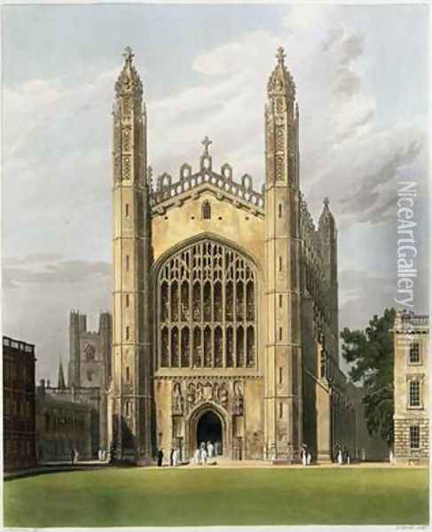 West End of Kings College Chapel Oil Painting - Frederick Mackenzie
