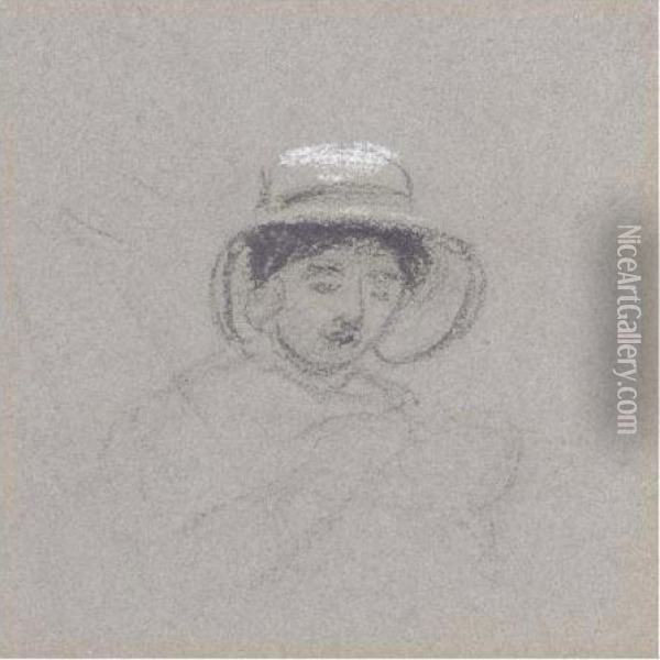 Portrait Of A Lady, Said To Be Harriet De Wint Oil Painting - Peter de Wint