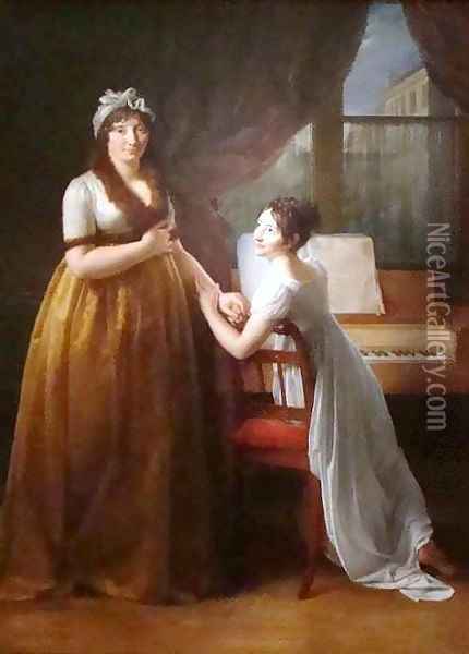 La Comtesse de Morel Vinde and Her Daughter Oil Painting - Baron Francois Gerard