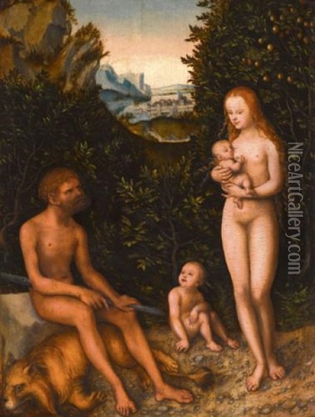The Faun Family Oil Painting - Lucas Cranach the Elder