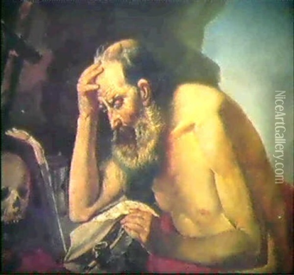 Hl. Hieronymus Oil Painting - Hendrick Van Den Broeck