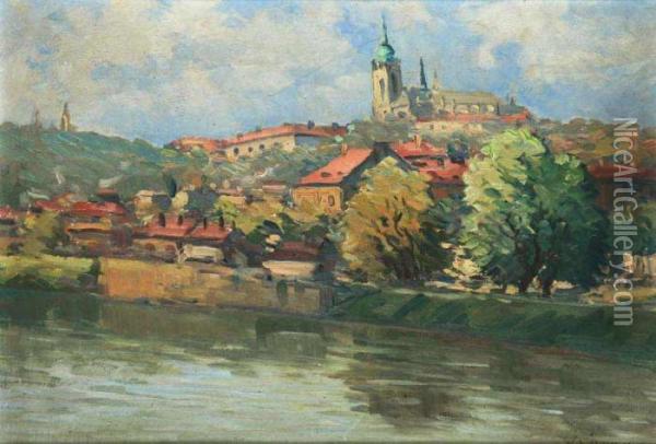 Prague Castle Oil Painting - Jaroslav Simunek