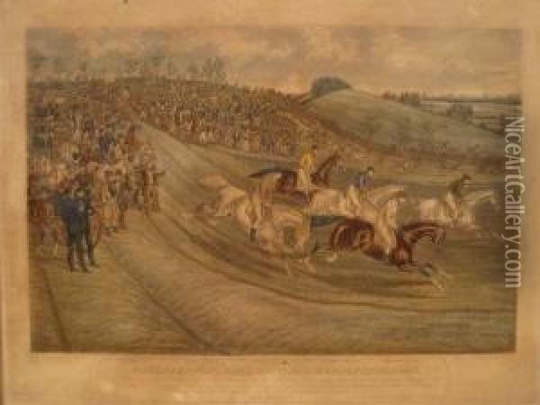 Northampton Grand National Steeplechase 1840 The Start Oil Painting - Charles Hunt
