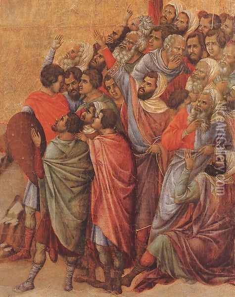Crucifix (detail 2) 1308-11 Oil Painting - Duccio Di Buoninsegna