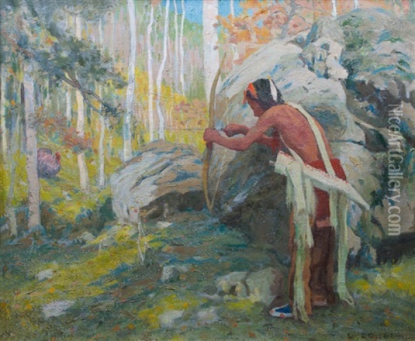 Turkey Hunter In The Aspens Oil Painting - Eanger Irving Couse