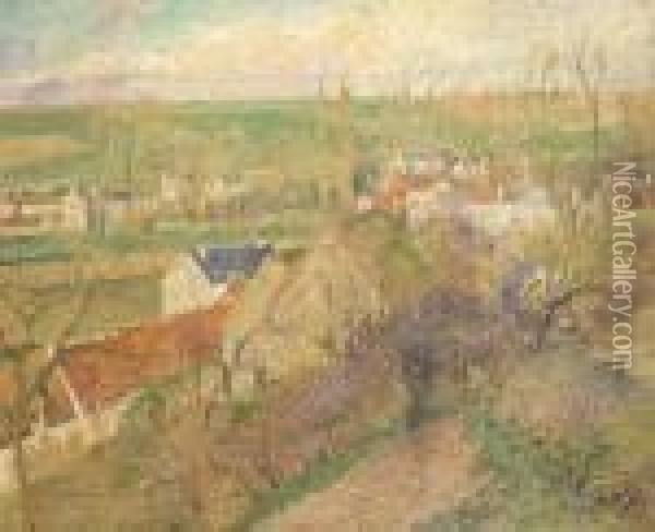 Vue Sur Le Village D'osny Oil Painting - Camille Pissarro