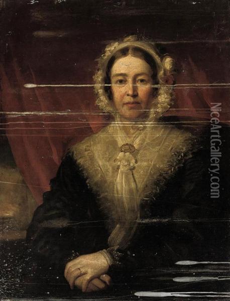 Portrait Of Mrs. Joshua Wordsworth Oil Painting - Isaac Faulkner Bird