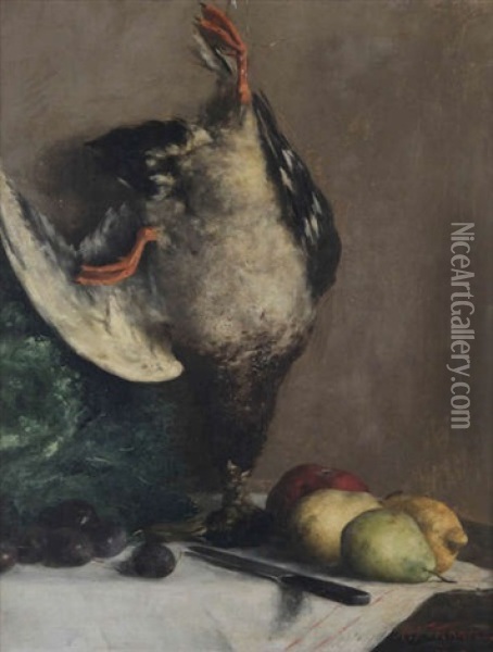 Trophee De Chasse Aux Fruits Oil Painting - Alfred Verhaeren