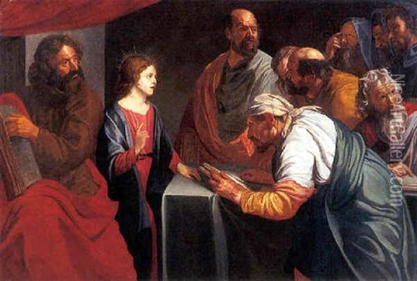 Jesus Parmi Les Docteurs Oil Painting - Jacob Jordaens