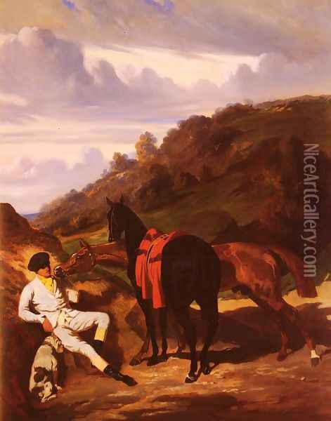 Le Lad Blanc (The White Stable-lad) Oil Painting - Alfred Dedreux