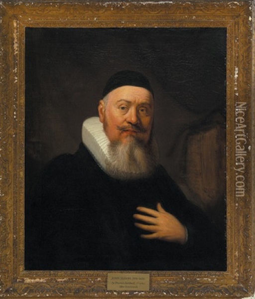 Portrait Of John Elison (after Rembrandt Van Rijn) Oil Painting - Thomas Bardwell