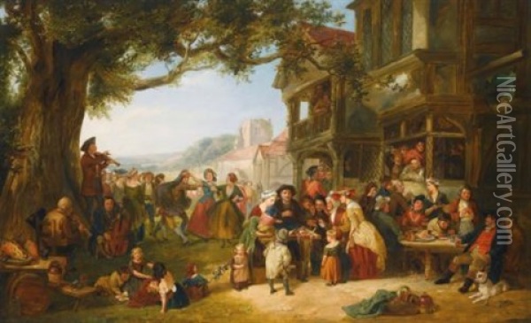 Village Merrymaking Oil Painting - William Parrott