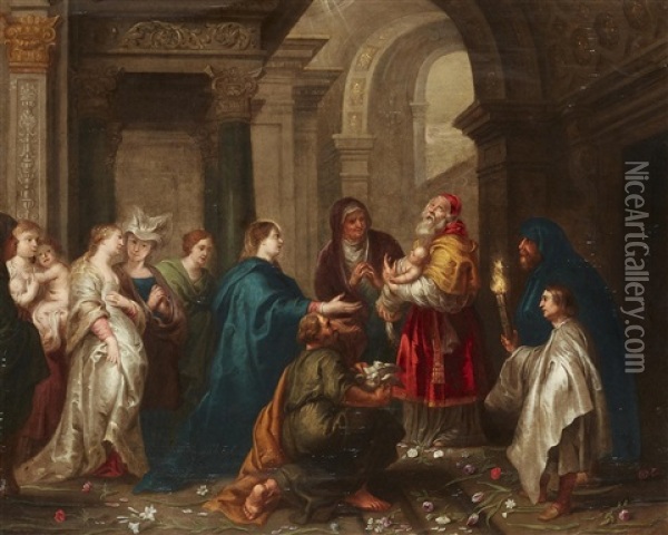 The Presentation In The Temple Oil Painting - Cornelis Schut the Elder